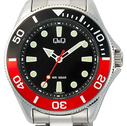 Q&Q Japan Quartz Black Dial Coke Bezel Men's Watch- C72A-004PY